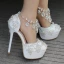 Glittrande Vita Brudskor 2018 Kristall Rhinestone 14 cm Stilettklackar Pande Zote Toe Bröllop Högklackade