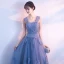 Chic / Beautiful Sky Blue Evening Dresses  2018 A-Line / Princess Appliques Shoulders Backless Sleeveless Floor-Length / Long Formal Dresses