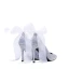 Lyx Glittrande Silver Brudskor 2019 Rosett Läder Rhinestone 9 cm Stilettklackar Spetsiga Bröllop Pumps
