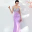 Sexy Noire Robe De Soirée 2018 Trompette / Sirène Paillettes Bretelles Spaghetti Dos Nu Sans Manches Longue Robe De Ceremonie