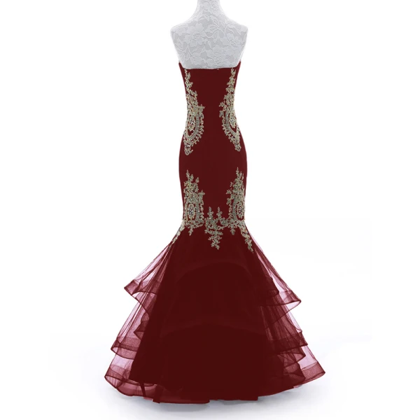 Charmant Noire Robe De Soirée 2018 Trompette / Sirène Bustier Dos Nu En Dentelle Fleur Faux Diamant Sans Manches Longue Robe De Ceremonie