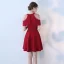 Simple Bleu Roi de retour Robe De Graduation 2018 Princesse Perlage épaules Manches Courtes Courte Robe De Ceremonie