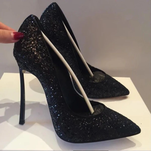 Glitter Witte Pailletten Bruidsschoenen 2019 12 cm Naaldhakken / Stiletto Spitse Neus Huwelijk Pumps