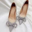 Charmant Schwarz Abend Pumps 2021 Leder Strass Schleife 8 cm Stilettos Spitzschuh Pumps Hochhackige