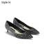Schöne Silber Abend Pumps 2019 Leder Pailletten 4 cm Stilettos Spitzschuh Low Heel Pumps