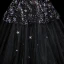 Sparkly Black Prom Dresses 2019 A-Line / Princess V-Neck Star Sequins Lace Flower 1/2 Sleeves Floor-Length / Long Formal Dresses