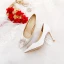 Elegant Ivory Silk Satin Rhinestone Wedding Shoes 2021 8 cm Stiletto Heels Pointed Toe Wedding Pumps High Heels