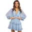 Sexy Sommer Resort-Kleidung Weiß Blumen Damen Kleider 2021 Chiffon V-Ausschnitt Lange Ärmel Rückenfreies Lose