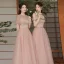 Simple Rougissant Rose Robe Demoiselle D'honneur 2022 Princesse Manches Courtes Dos Nu Longue Robe Demoiselle D'honneur