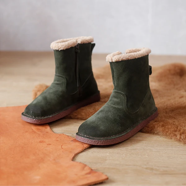 Wygodna Zima Szary Zużycie ulicy Bawełna Snow Boots 2022 Płaskie Okrągłe Toe Buty Damskie