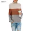 Comfortable Fall Winter Orange Casual Knitting Sweaters 2021 Cotton Loose High Neck Long Sleeve Women Tops
