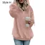 Fashion Fall Winter Street Wear Grey Plush Sweatshirts 2021 Loose V-Neck Long Sleeve Women Tops