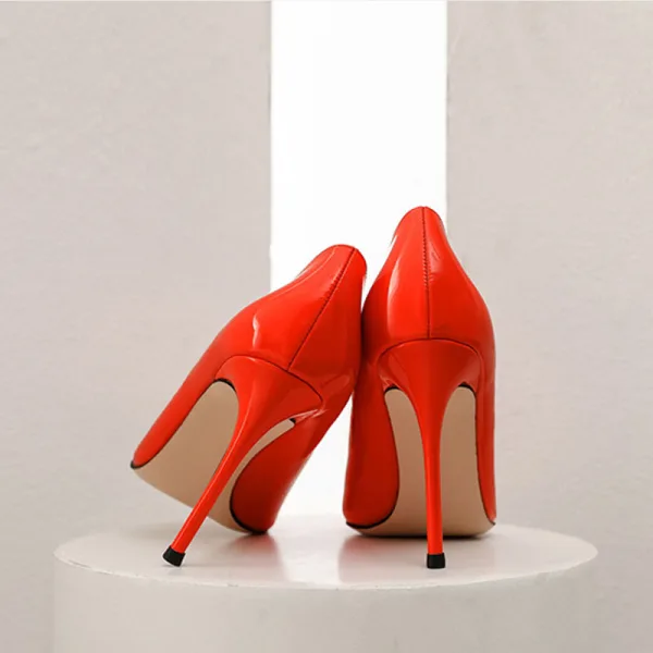 Mode Grün Strassenmode Leder Pumps 2021 Lackleder 10 cm Stilettos Spitzschuh Pumps