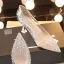 Sexy Transparent Rhinestone Silver Wedding Pumps 2021 7 cm Stiletto Heels Pointed Toe Pumps High Heels
