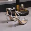 Transparent Sexy Argenté Faux Diamant Soirée Sandales Femme 2021 9 cm Bride Cheville Talons Aiguilles À Bout Pointu Sandales Talons Hauts