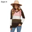Fashion Fall Winter Casual Multi-Colors Stripe Knitting Hooded Sweatshirts 2021 Loose Long Sleeve Women Tops