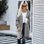 Chic / Beautiful Fall Winter Black Street Wear Knitting Coats & Jackets Multi-Colors Stripe 2021 Loose Long Sleeve Women Tops