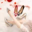 Scintillantes Argenté Chaussure De Mariée 2018 Faux Diamant Paillettes Cuir 8 cm Talons Aiguilles À Bout Pointu Mariage Escarpins