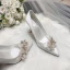 Elegant Ivory Beading Pearl Rhinestone Wedding Shoes 2022 9 cm Stiletto Heels Pointed Toe Wedding Pumps High Heels