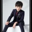 Fashion Navy Blue Long Sleeve Boys Wedding Suits 2022 Coat Pants Shirt Tie Vest Wedding