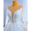 High-end Luxury / Gorgeous White Handmade  Beading Rhinestone Sequins Wedding Dresses 2022 Ball Gown Scoop Neck Long Sleeve Chapel Train Wedding