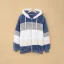 Fashion Fall Winter Street Wear Khaki Patchwork Plush Hooded Coats & Jackets 2021 Long Sleeve Women Tops