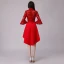 Chic / Belle de retour Kaki Robe De Graduation 2018 Princesse Noeud En Dentelle Asymétrique Col Haut 3/4 Manches Robe De Ceremonie