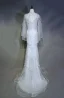 High End Silber Abendkleider 2019 Meerjungfrau V-Ausschnitt Handgefertigt Perlenstickerei Kristall Perle Strass Ärmellos Rückenfreies Sweep / Pinsel Zug Festliche Kleider