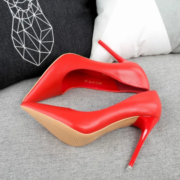 Schöne Rosa Abend Pumps 2019 Lackleder 10 cm Stilettos Spitzschuh Pumps