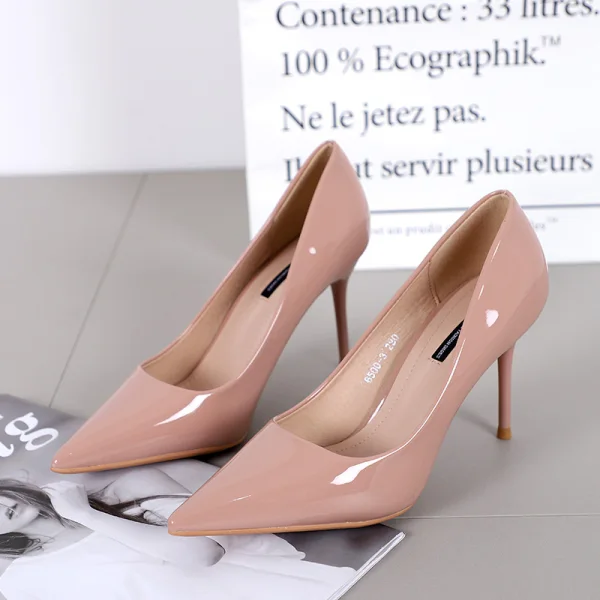 Chic / Beautiful White OL Pumps 2019 9 cm Stiletto Heels Pointed Toe Pumps