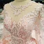 Lyx Pärla Rosa Bröllopsklänningar 2018 Balklänning Spets Blomma Appliqués Beading Rhinestone Urringning Långärmad Cathedral Train Bröllop