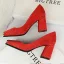 Vintage / Originale Rouge Désinvolte Escarpins 2019 Daim Rivet 7 cm Talons Épais Pied Carré Escarpins
