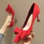 Simple Noire Désinvolte Escarpins 2020 Daim Noeud 7 cm Talons Aiguilles À Bout Pointu Escarpins
