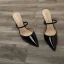 Modest / Simple Black Casual Womens Sandals 2020 Patent Leather 10 cm Stiletto Heels Pointed Toe Sandals