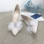 Charming Ivory Lace Wedding Shoes 2020 Bow Rhinestone 8 cm Stiletto Heels Pointed Toe Wedding Pumps