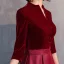 Eleganta Burgundy Mocka Balklänningar 2020 Prinsessa Hög Hals Långärmad Långa Formella Klänningar