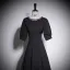Elegant Black Rhinestone Prom Dresses 2023 A-Line / Princess Scoop Neck Short Sleeve Floor-Length / Long Prom Formal Dresses