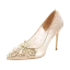 Charming Ivory Lace Wedding Shoes 2020 Leather Pearl Rhinestone 10 cm Stiletto Heels Pointed Toe Wedding Pumps