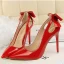 Schön Nude Datierung Schleife Pumps 2020 Lackleder 10 cm Stilettos Spitzschuh Pumps