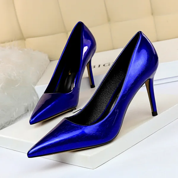 Vintage Dunkelgrün Abend Pumps 2020 8 cm Stilettos Spitzschuh Pumps