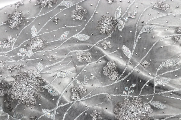 Luxury / Gorgeous Charming Grey Evening Dresses 2020 A-Line / Princess V-Neck Handmade Beading Crystal Rhinestone Lace Flower Sleeveless Backless Floor-Length / Long Formal Dresses