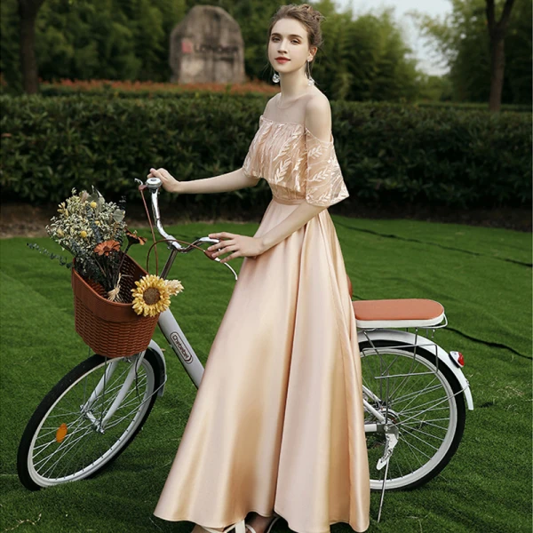embroidered bridesmaid dresses Sage Green Asymmetrical Embroidered Bridesmaid Dress – Modsele main image 0