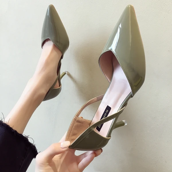 Abordable Noire Désinvolte Chaussures Femmes 2020 9 cm Talons Aiguilles À Bout Pointu Talons