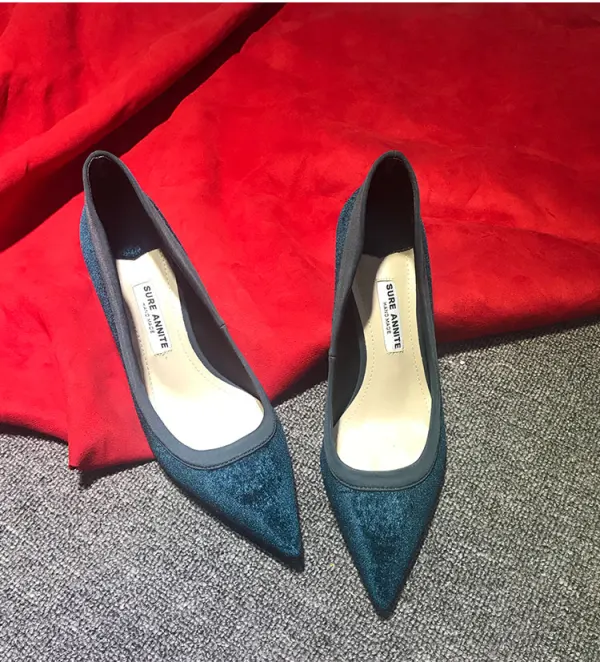 Modest / Simple Casual Burgundy Suede Pumps 2020 8 cm Stiletto Heels Pointed Toe Pumps