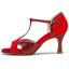Vintage / Retro Red Prom Latin Dance Shoes 2021 7 cm Stiletto Heels T-Strap Open / Peep Toe Womens Sandals High Heels