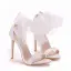 Abordable Blanche Chaussure De Mariée 2020 Noeud Bride Cheville 11 cm Talons Aiguilles Peep Toes / Bout Ouvert Mariage Talons