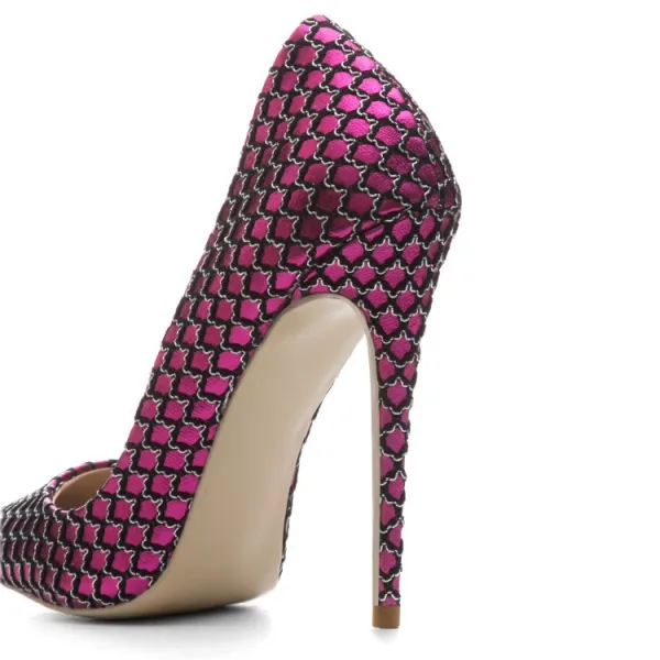 Mode Fuchsia Fest Pumps 2020 12 cm Stilettklackar Spetsiga Pumps