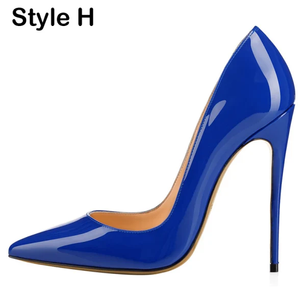 Eenvoudige Zwarte Kantoor OL Pumps 2020 Lakleer 12 cm Naaldhakken / Stiletto Spitse Neus Pumps