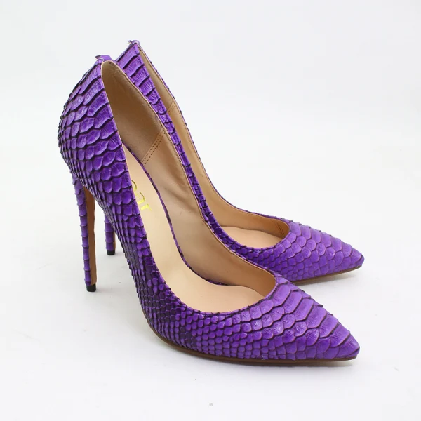 Schöne Schwarz Abend Schlangenhautmuster Pumps 2020 12 cm Stilettos Spitzschuh Pumps