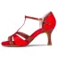 Chic / Beautiful Red Prom Rhinestone Latin Dance Shoes 2021 T-Strap 7 cm Stiletto Heels Open / Peep Toe Womens Sandals High Heels